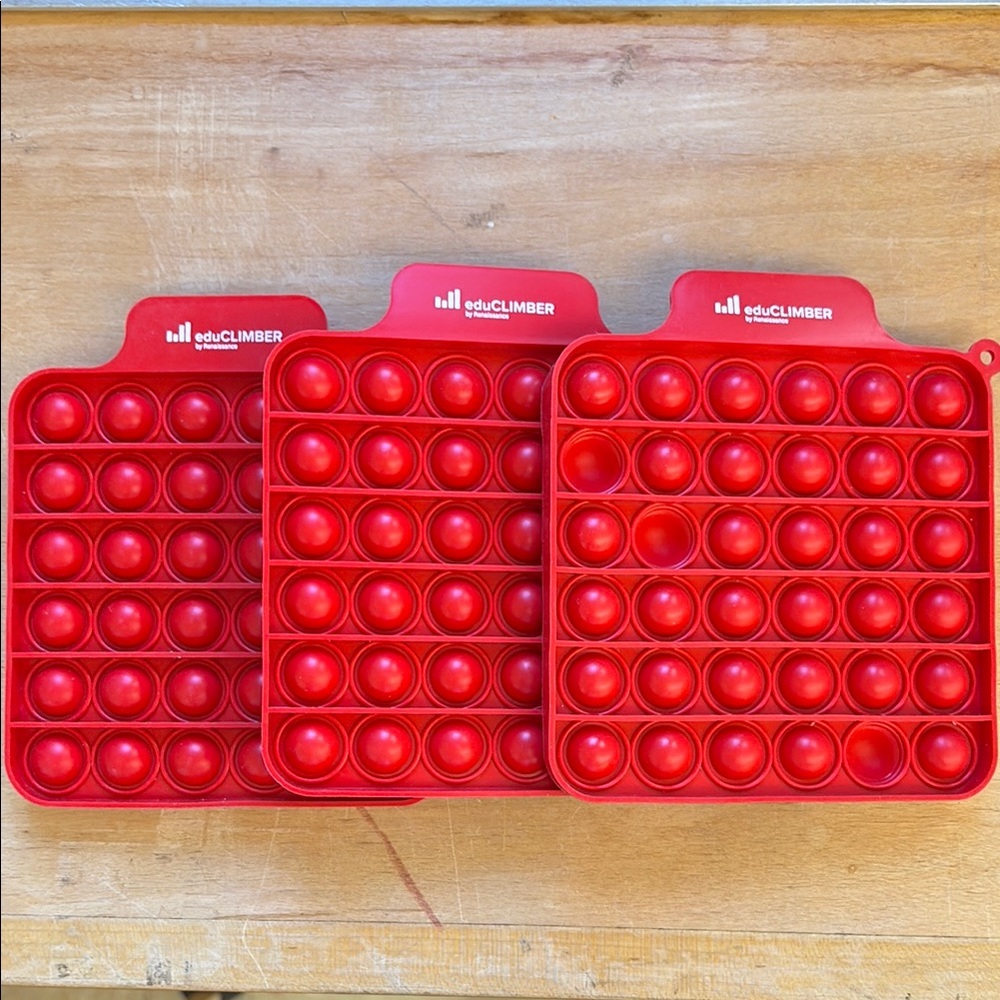 3 Red Pop It Fidget Toys